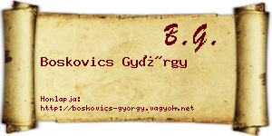 Boskovics György névjegykártya